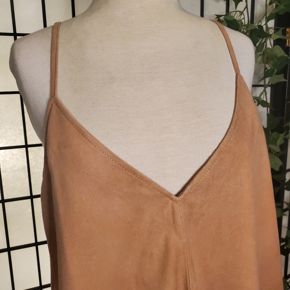 AS by DF Suede Cami Size Large Brown/Tan - Picture 3 of 6